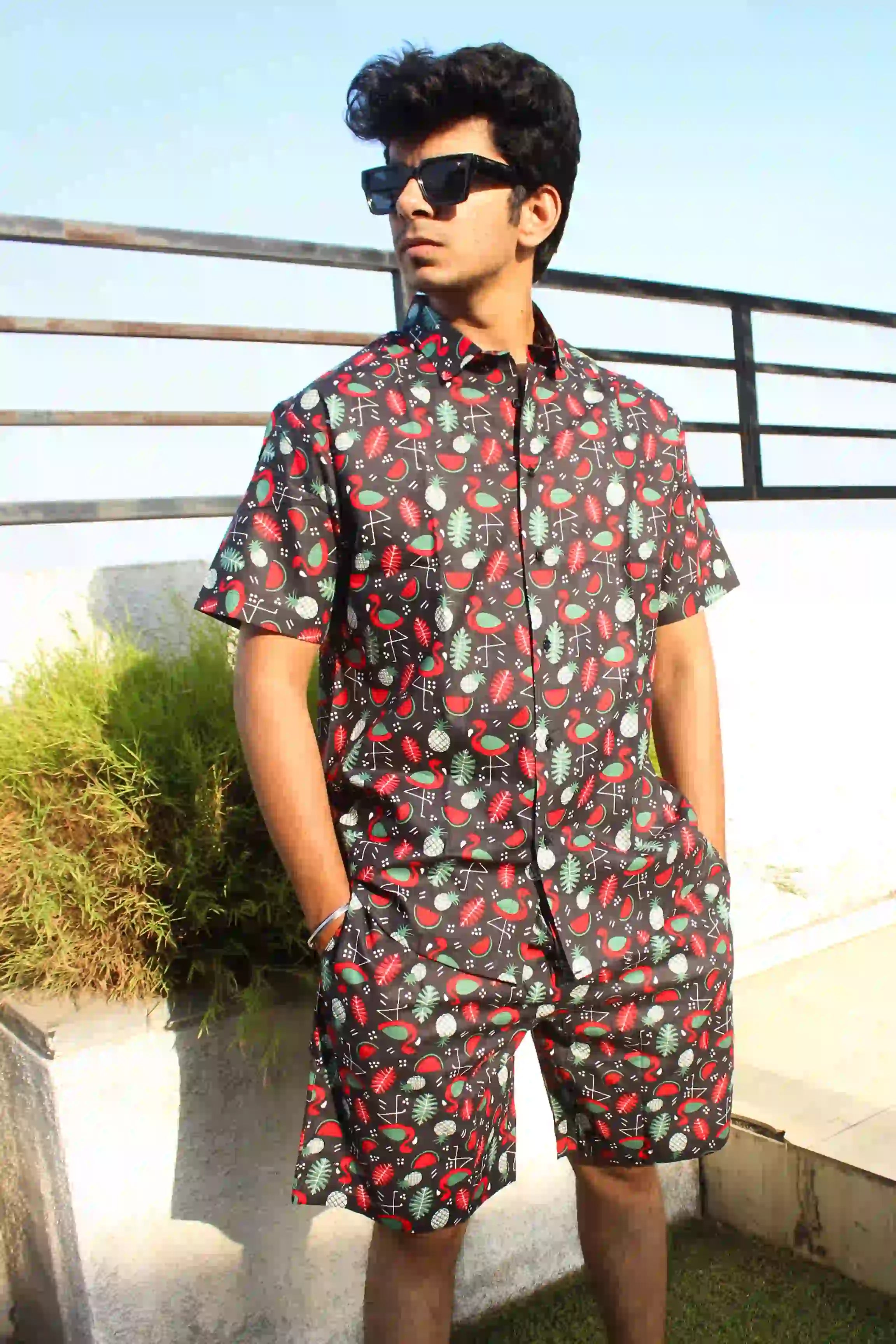 Midnight Madness Co-Ord – Black Multicolor Drip