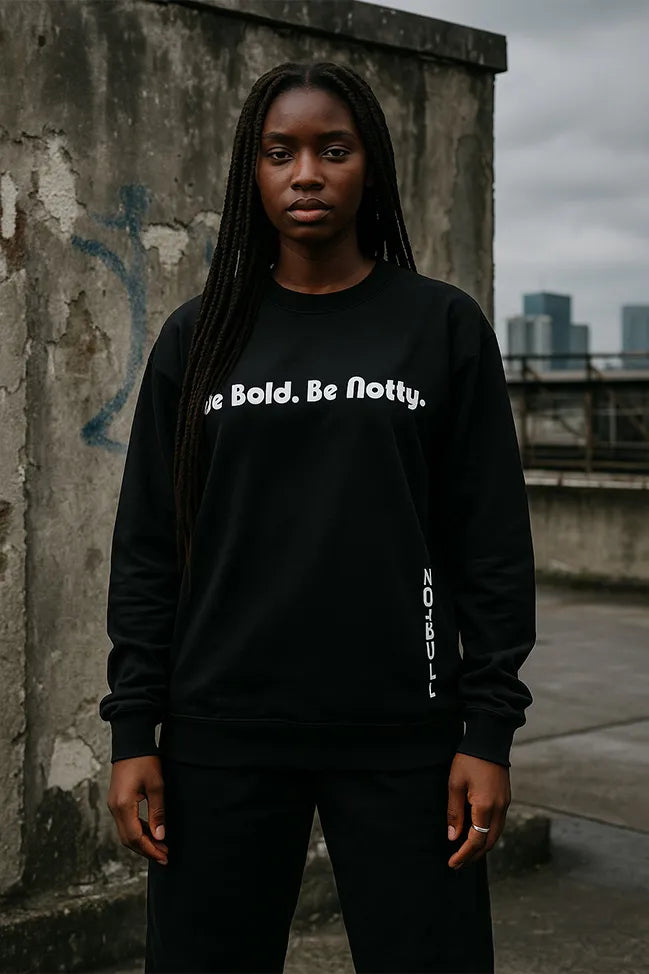 Puff Printed Quote Black Relaxed Fit Unisex Sweatshirt