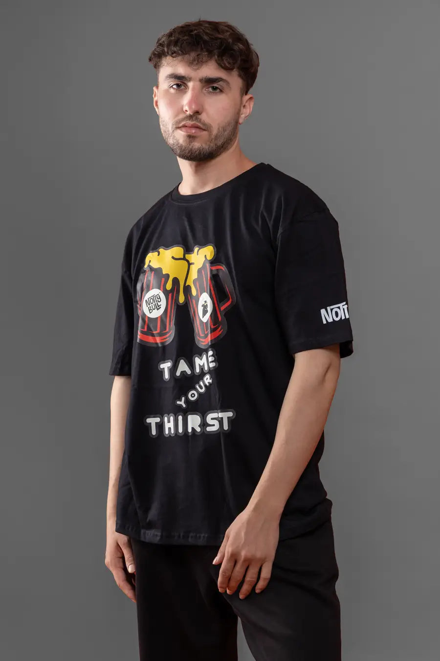 Printed Graphic Black Oversized Unisex Tshirt