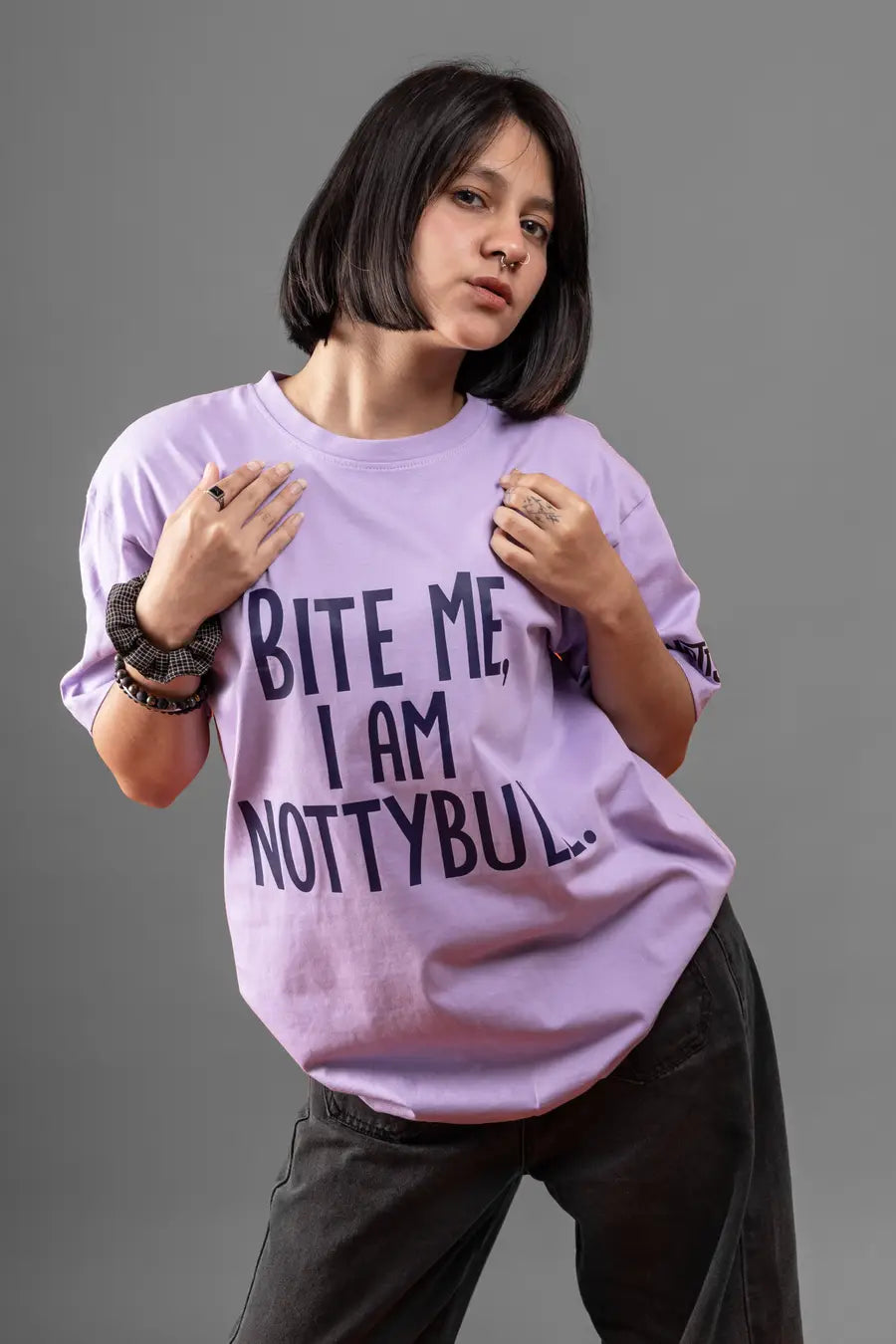 Printed Graphic Lavender Oversized Unisex Tshirt