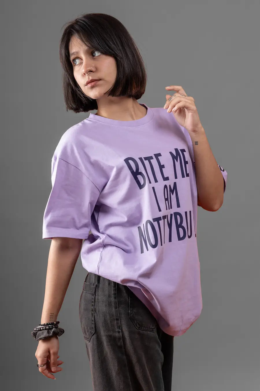 Printed Graphic Lavender Oversized Unisex Tshirt