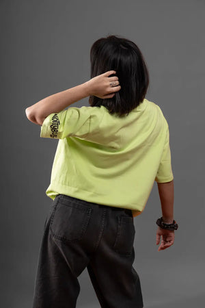 Printed Graphic Mint Green Oversized Unisex Tshirt