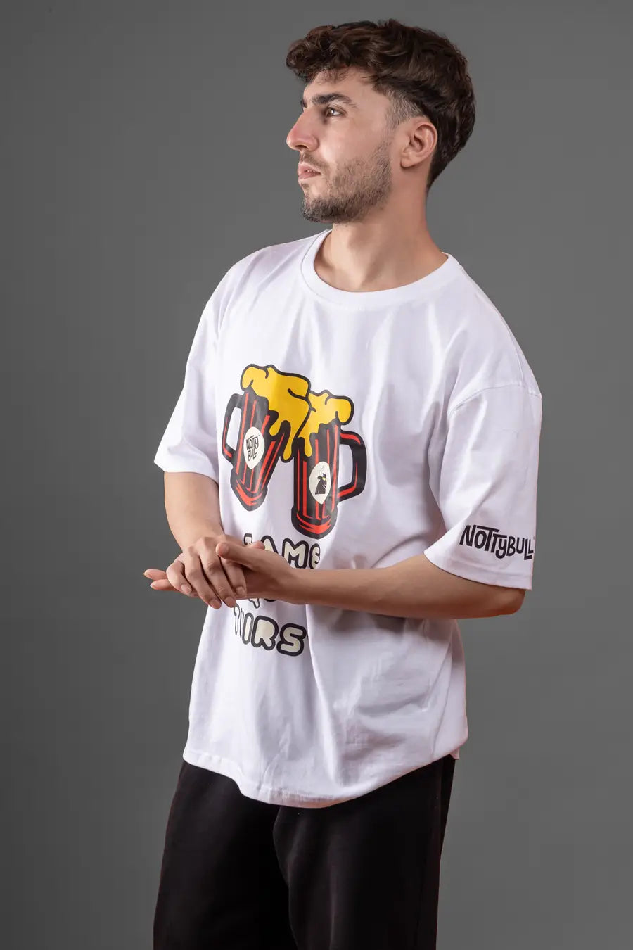 Printed Graphic White Oversized Unisex Tshirt