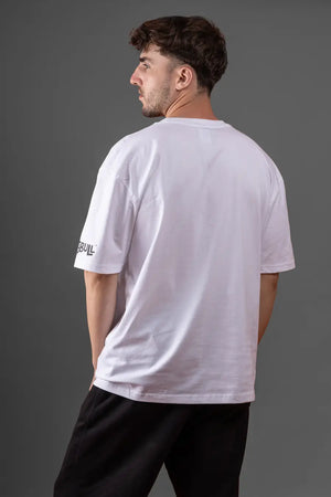 Printed Graphic White Oversized Unisex Tshirt