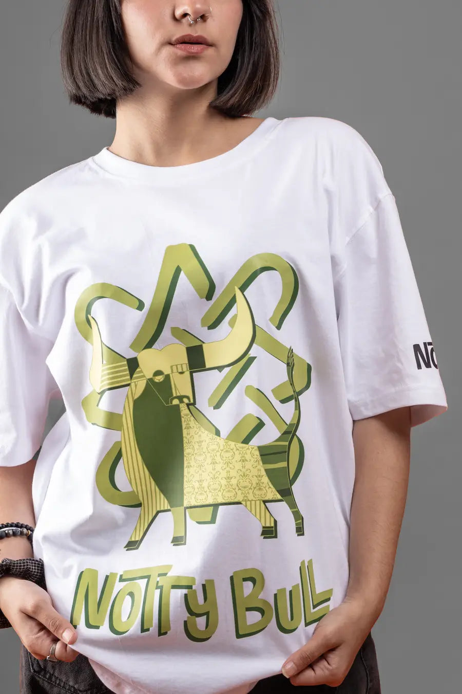 Printed Graphic White Oversized Unisex Tshirt