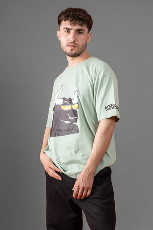 Printed Symbol Bay Leaf Oversized Unisex Tshirt