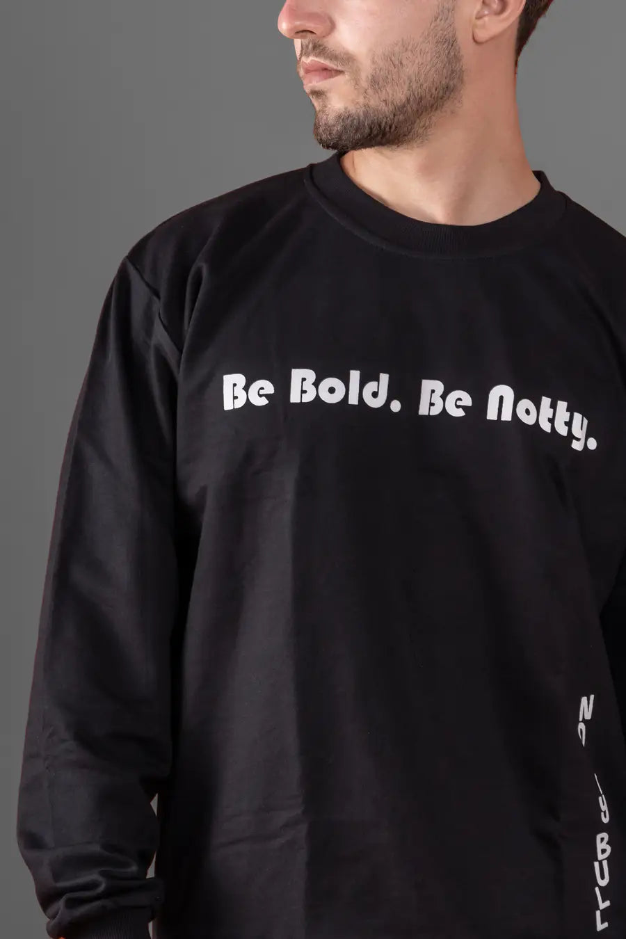 Puff Printed Quote Black Relaxed Fit Unisex Sweatshirt