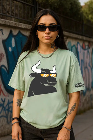 Printed Symbol Bay Leaf Oversized Unisex Tshirt