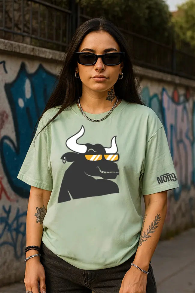 Printed Symbol Bay Leaf Oversized Unisex Tshirt