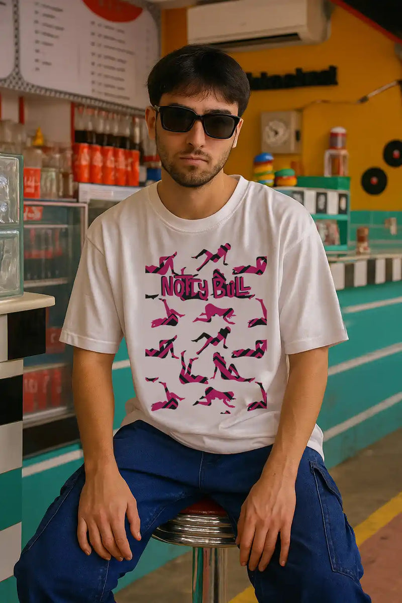 Printed Graphic White Oversized Unisex Tshirt