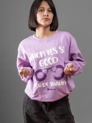 Puff Printed Graphic Lavender Relaxed Fit Sweatshirt