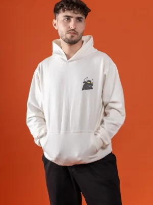 Puff Printed Graphic Off White Relaxed Fit Hoodie
