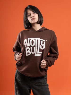 Puff Printed Logo Coffee Brown Relaxed Fit Hoodie