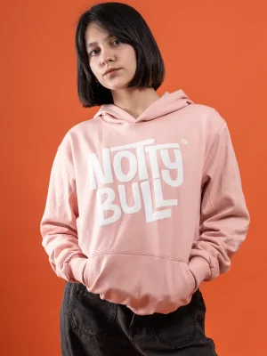 Puff Printed Logo Pink Relaxed Fit Hoodie