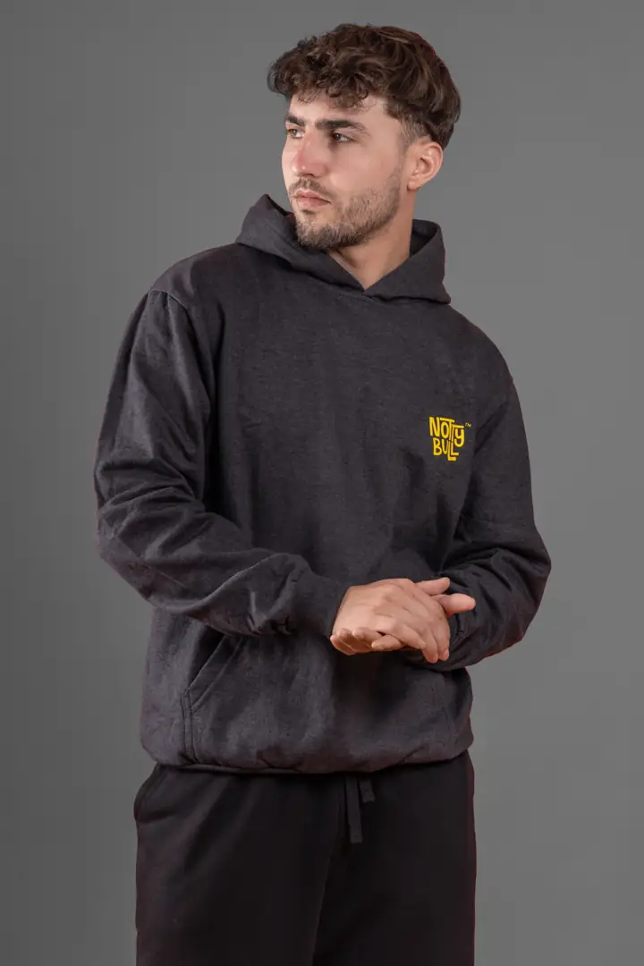 Chest Logo Hoodie, Charcoal, front