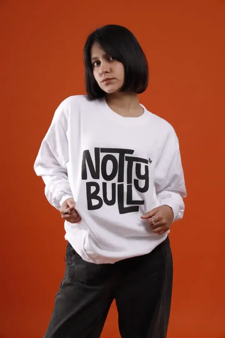 NottyBull Big Logo Sweatshirt, White, front