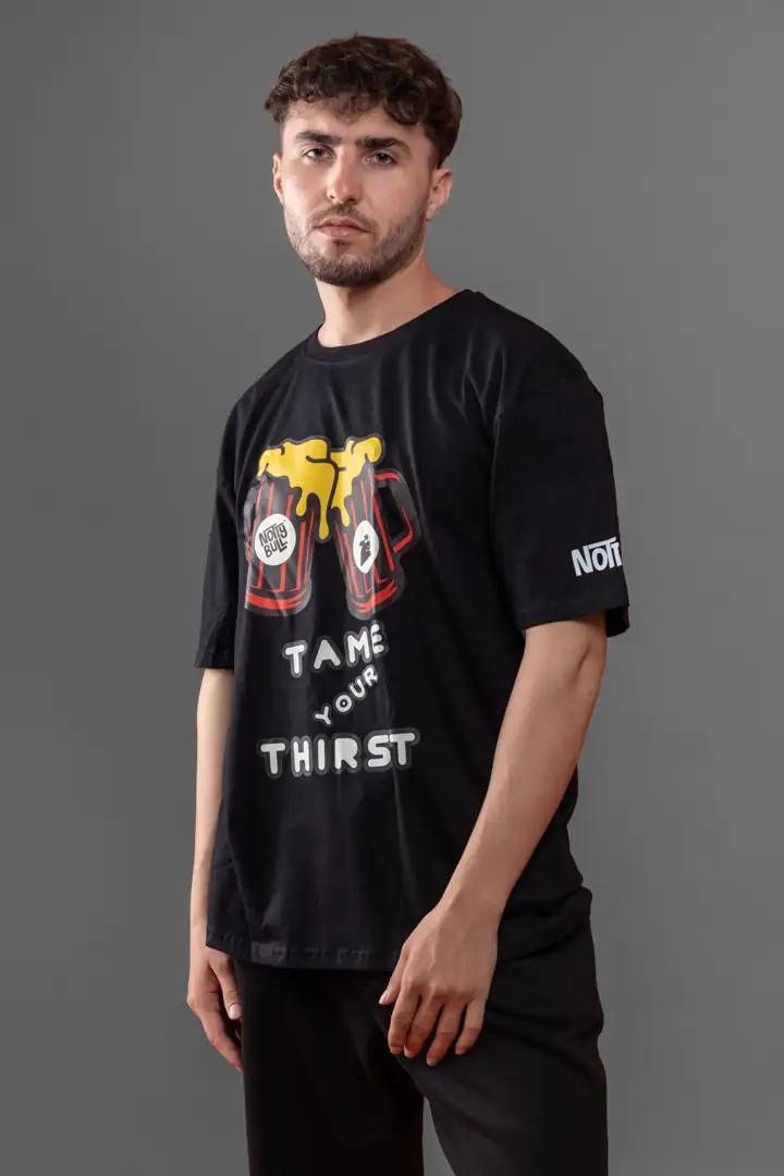 Tame Your Thirst Tee, Black, front